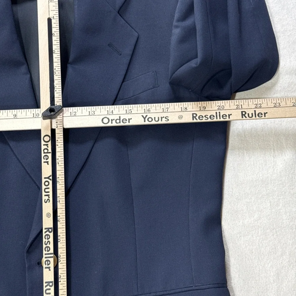 Vtg USA Made Christian Dior 42 Navy Blue Gold Button Blazer Jacket Sport Coat